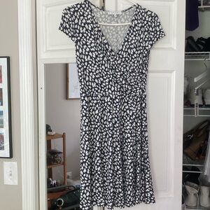 Navy Blue dress with white flowers